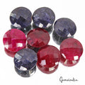 109.10 Cts/8 Pcs Natural Ruby Sapphire Round Checker Cut Calibrated 15mm Gem Lot