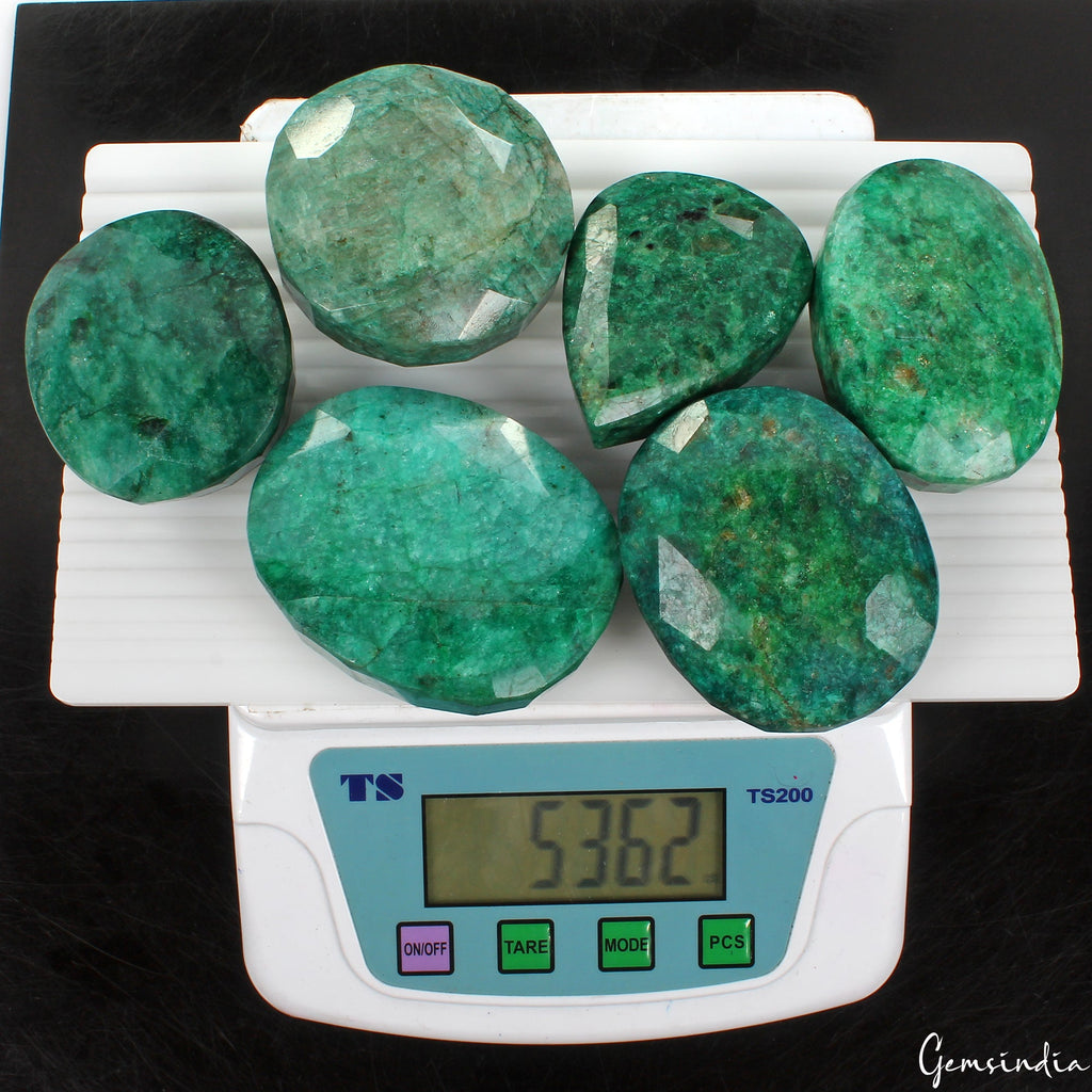 5350 Ct Natural Emerald Mix Cut Faceted Brazilian Earth Mine Gemstones 62-75mm