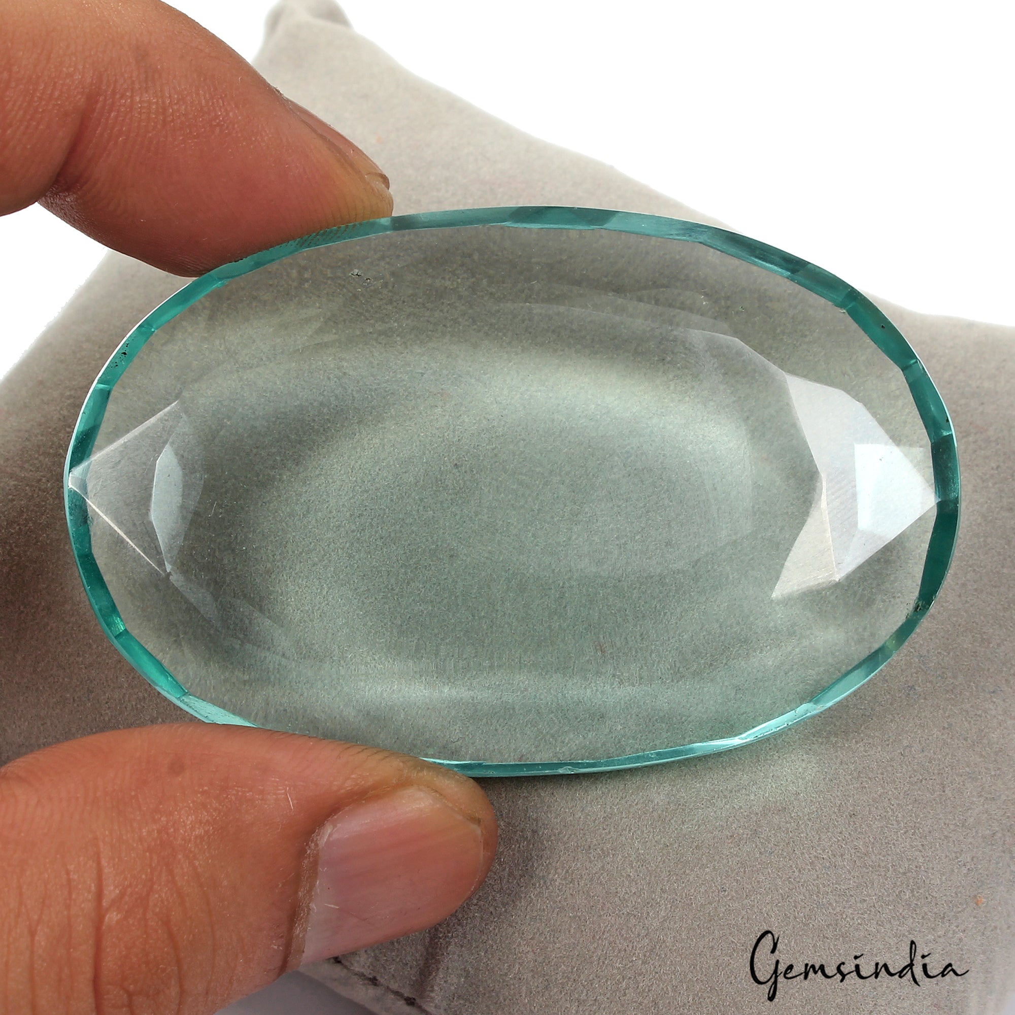 180 Cts Hydro Aquamarine Teal Green Oval Cut Lab Created Gemstone For Pendant