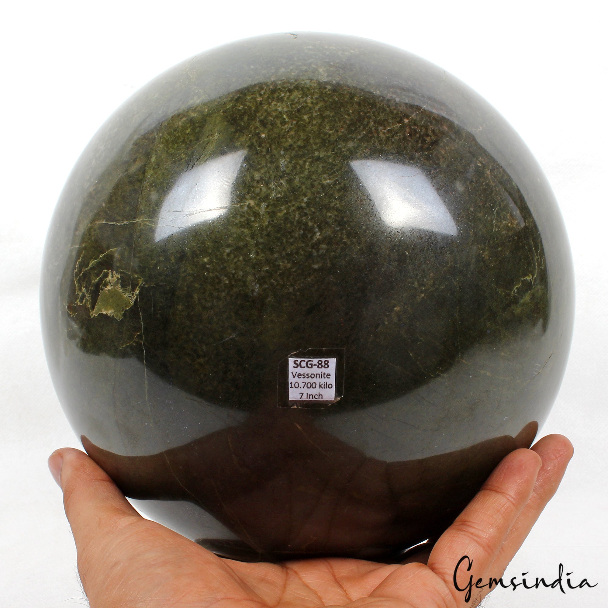 Large Vessonite Gem Crystal Sphere 7 in Handmade Ball For Home Decorative 10.7kg