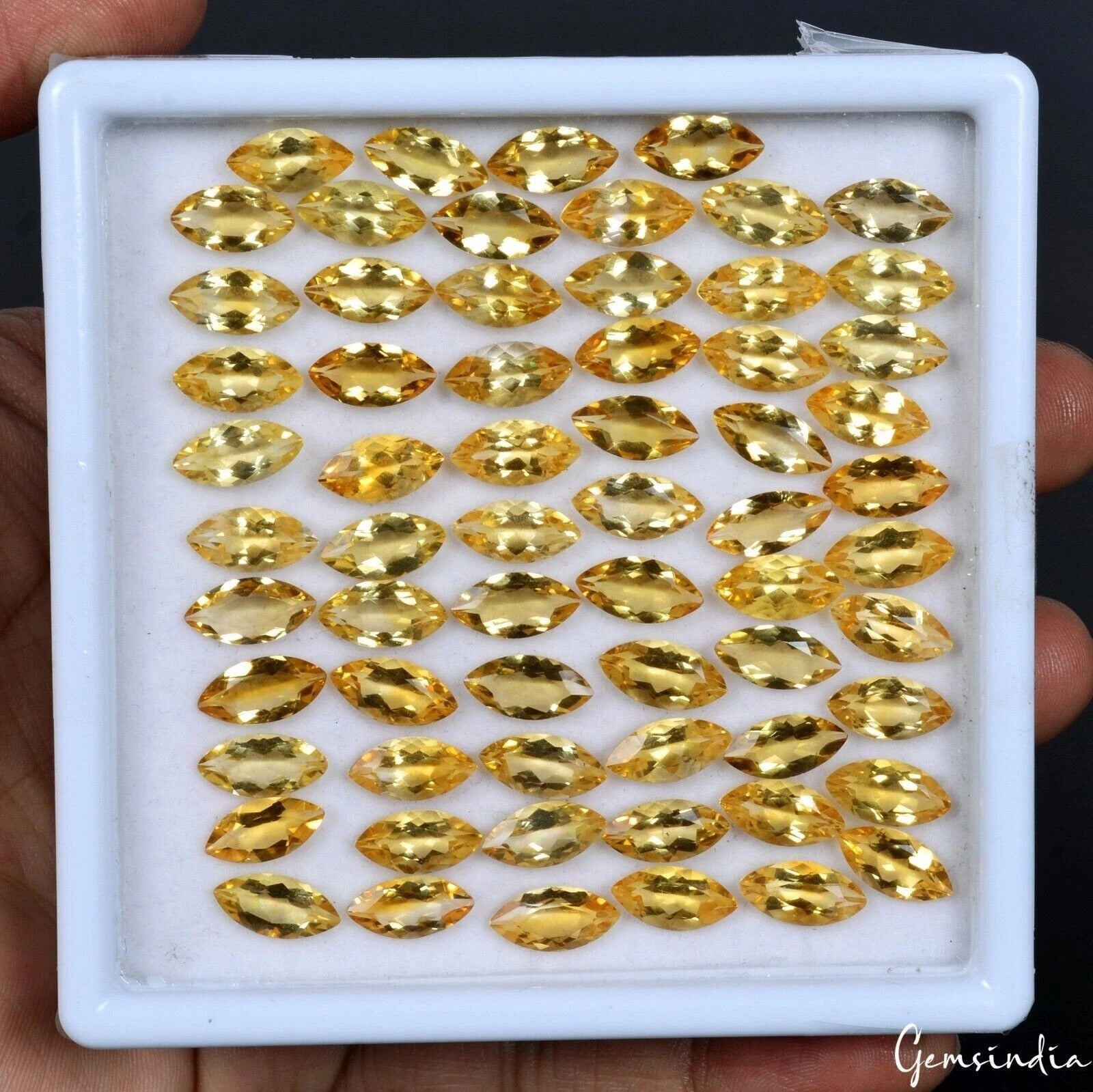 Citrine Lot, Loose Gemstone, Untreated, Yellow — 64 Pieces, 11-12 mm, 100.30 Ct, Brazil