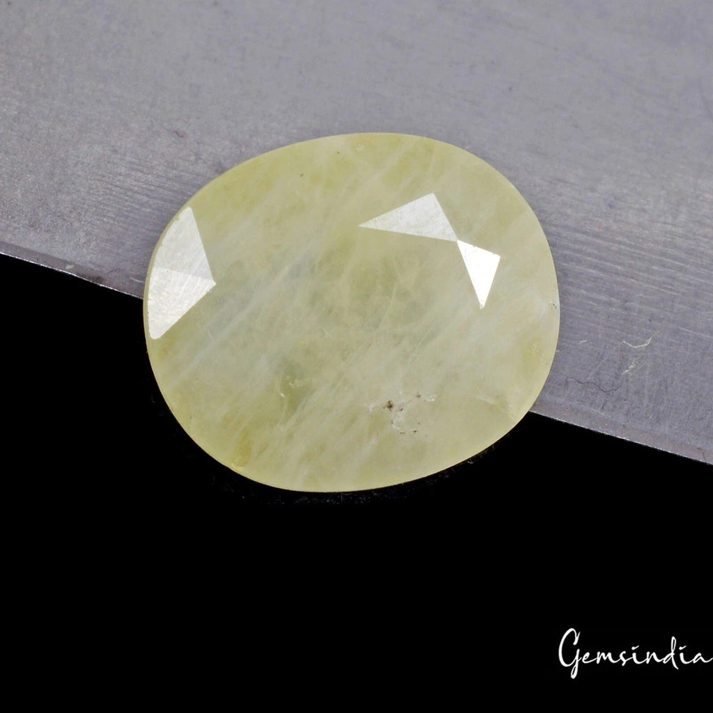 Certified 10.80 Cts Natural Ceylon Lemon Yellow Sapphire(Pukhraj) Oval Loose Gem