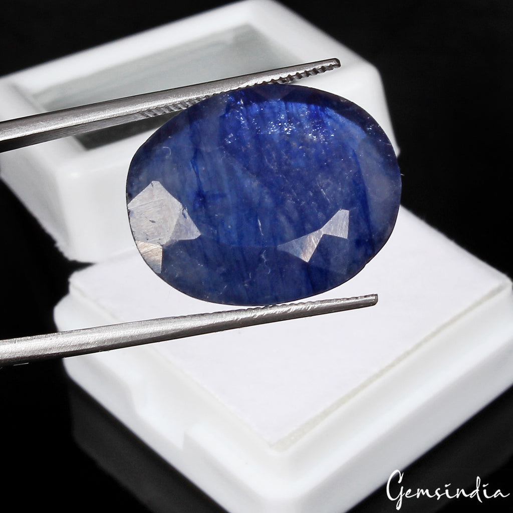 Ceylon Sapphire Loose Gemstone, Heated, Blue — 19x16x6mm, 21.00 Ct, Sri Lanka