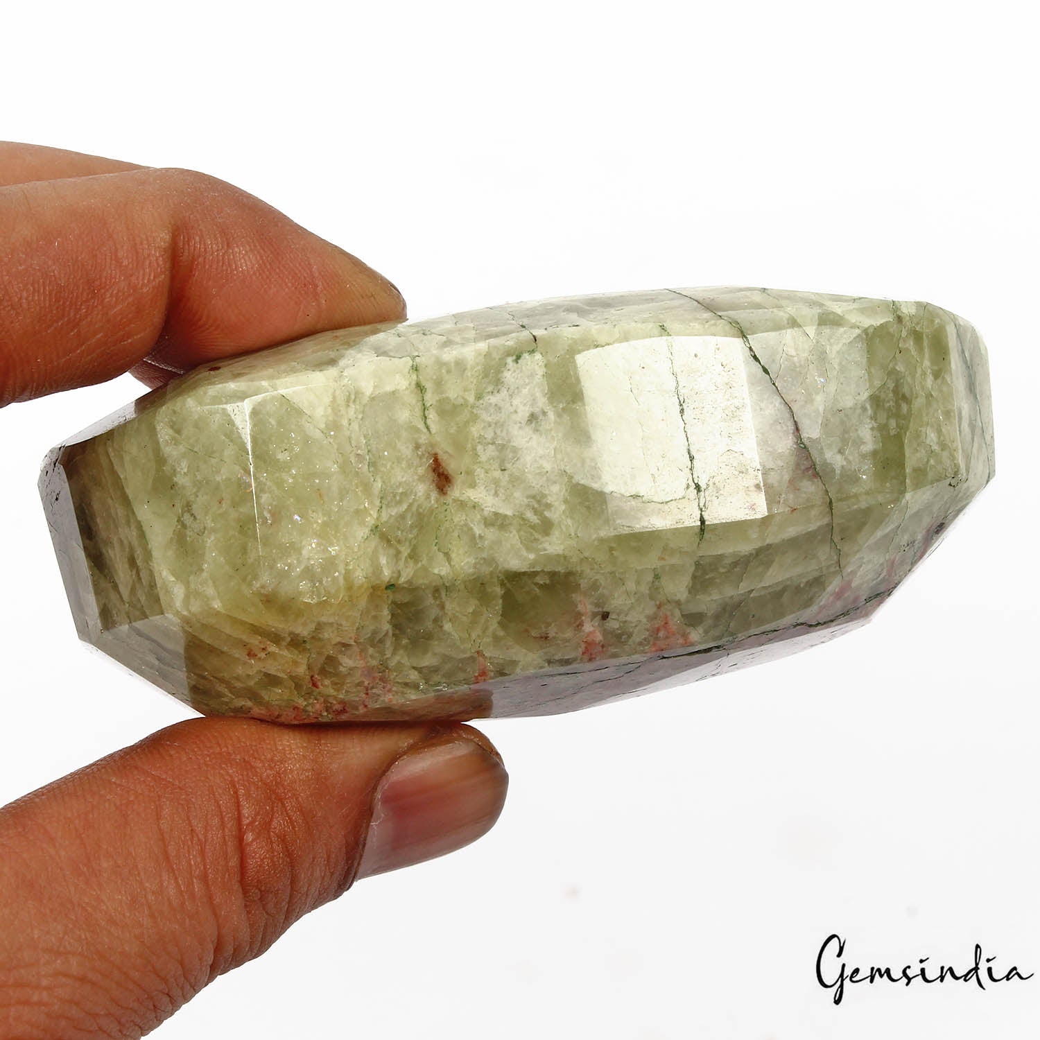 Green Beryl Loose Gemstone, Untreated — 87x67x34mm, 1640 Ct, Brazil