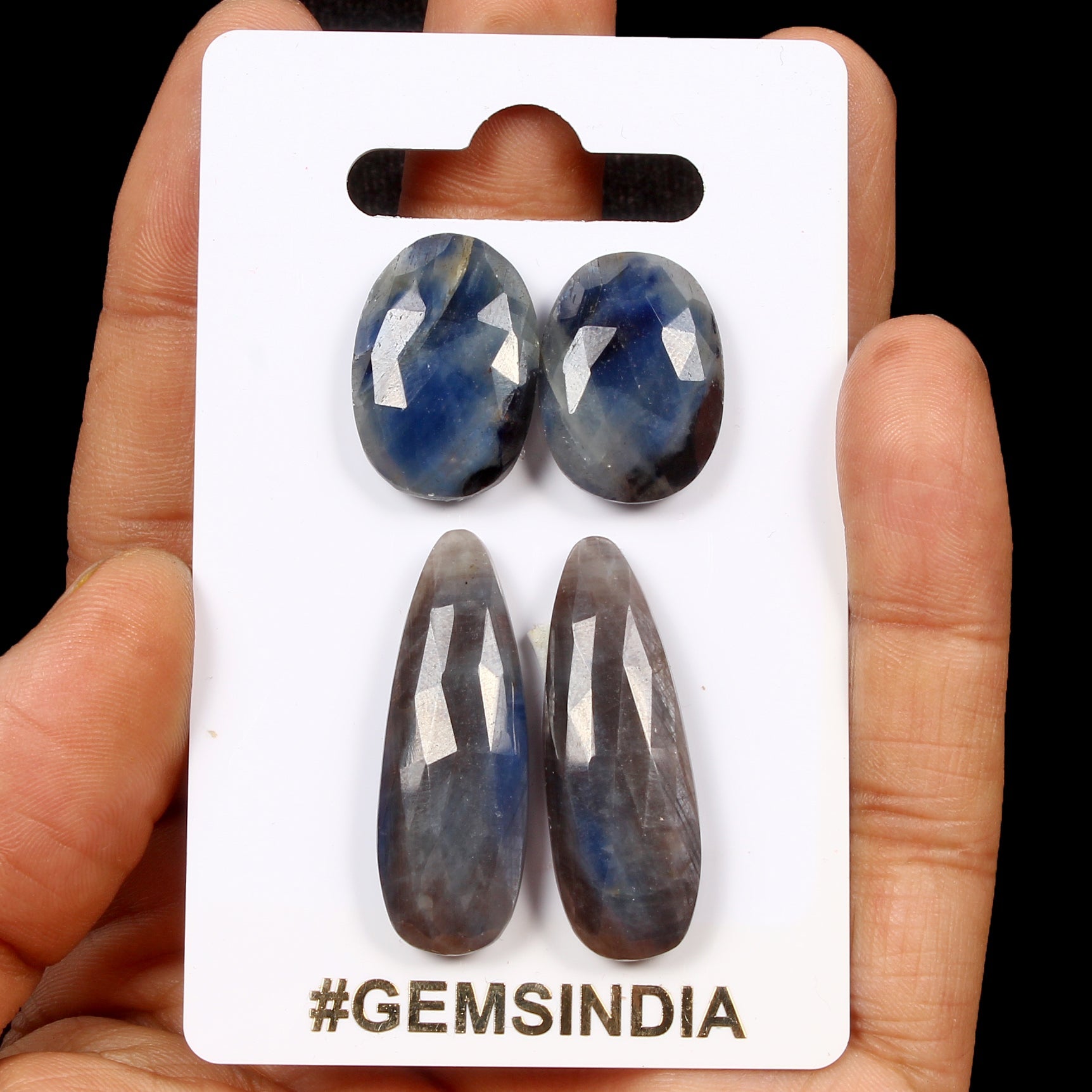 Certified 2 Pair Untreated Sapphire Rose Checker Cut Matching Pair For Earrings