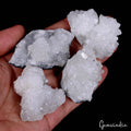 1240 Cts/4 Pcs Natural White Apophyllite Druzy Healing Crystal Mineral Raw Gems