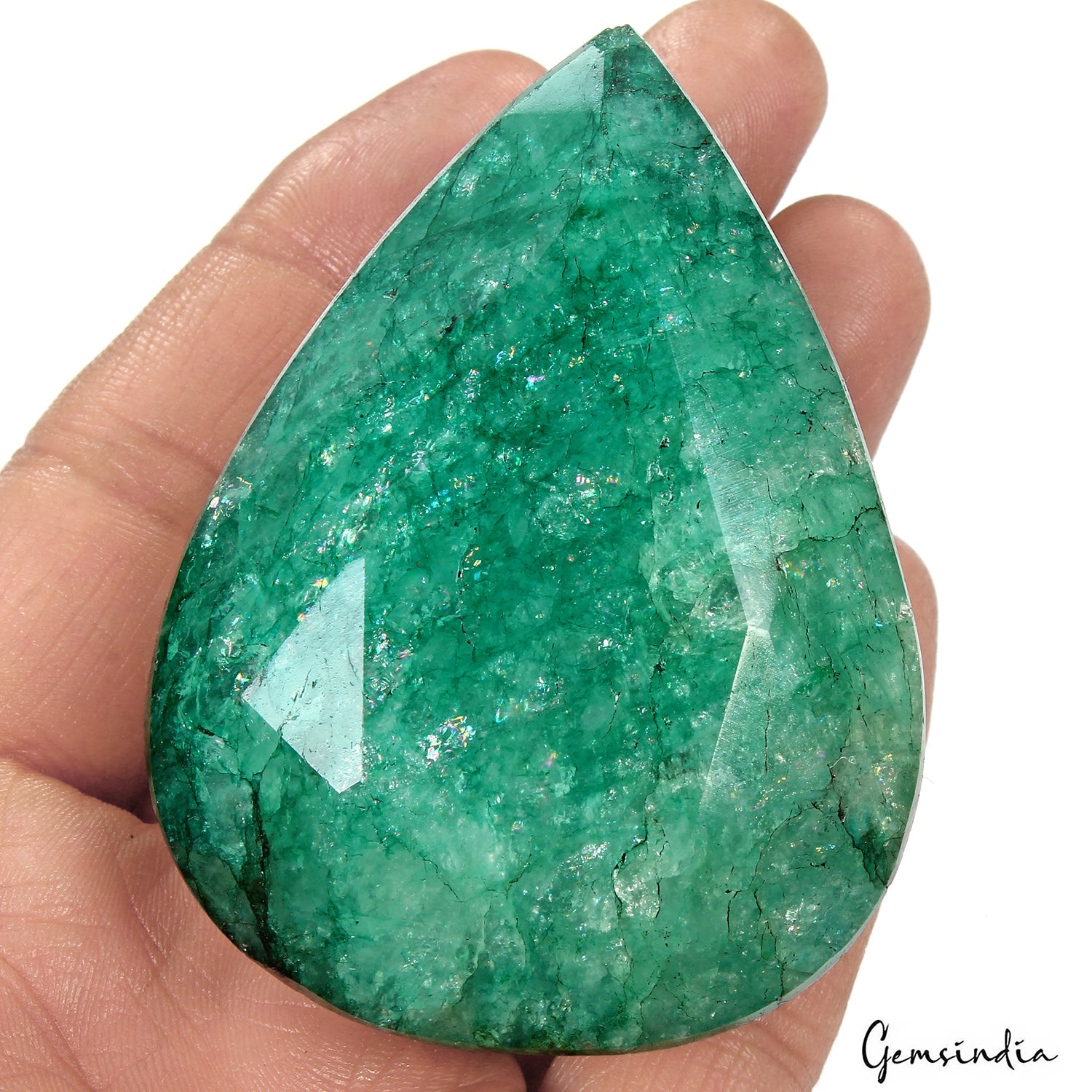 900 Ct Natural Green Emerald Pear Faceted Earth Mined Loose Gemstone From Brazil