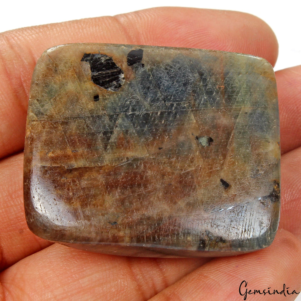 300 Ct Natural Golden Brown Sapphire Untreated Loose Cushion Cabochon Gemstone