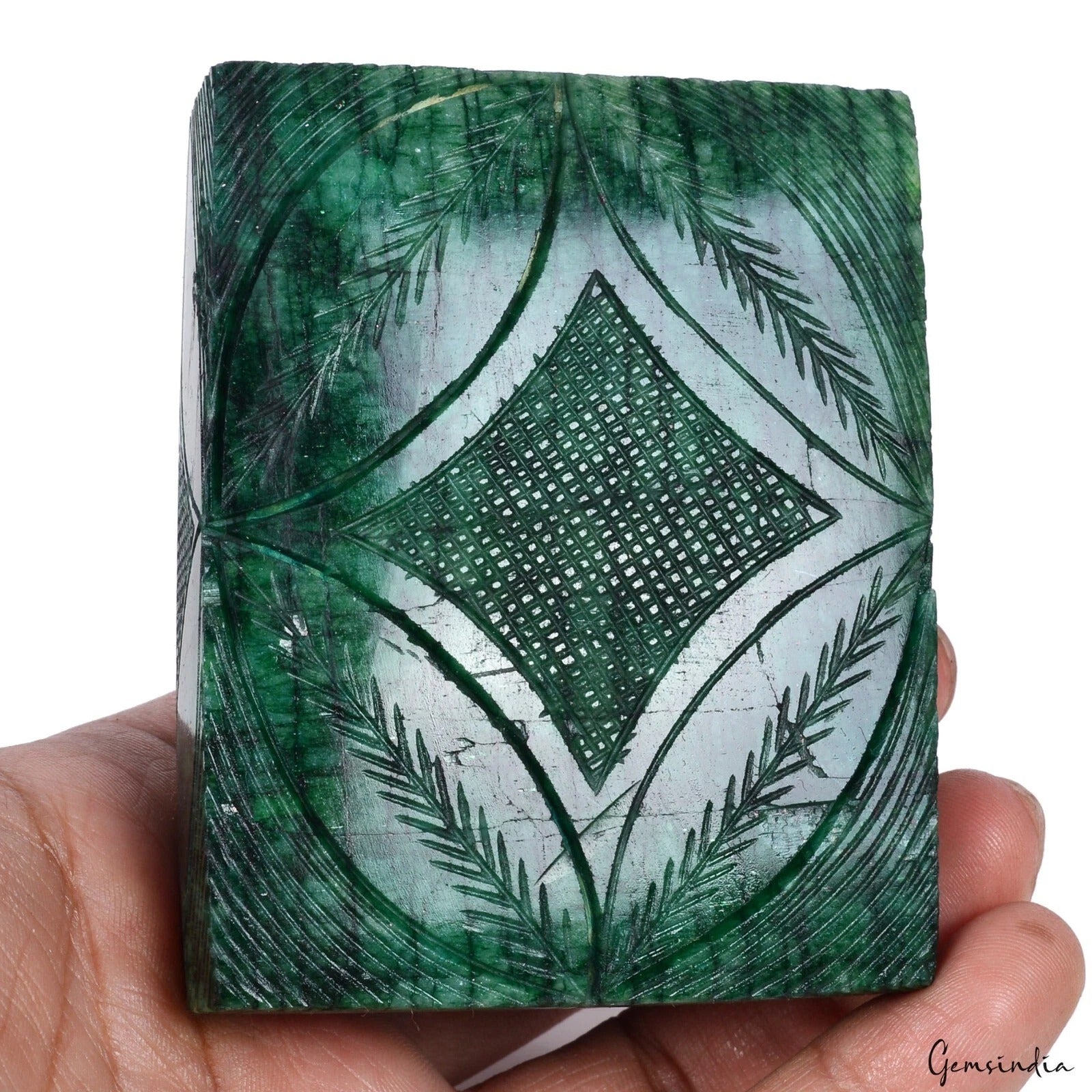 2380 Cts Natural Finest Green Emerald Rectangular Hand Carving Brazil Gemstone