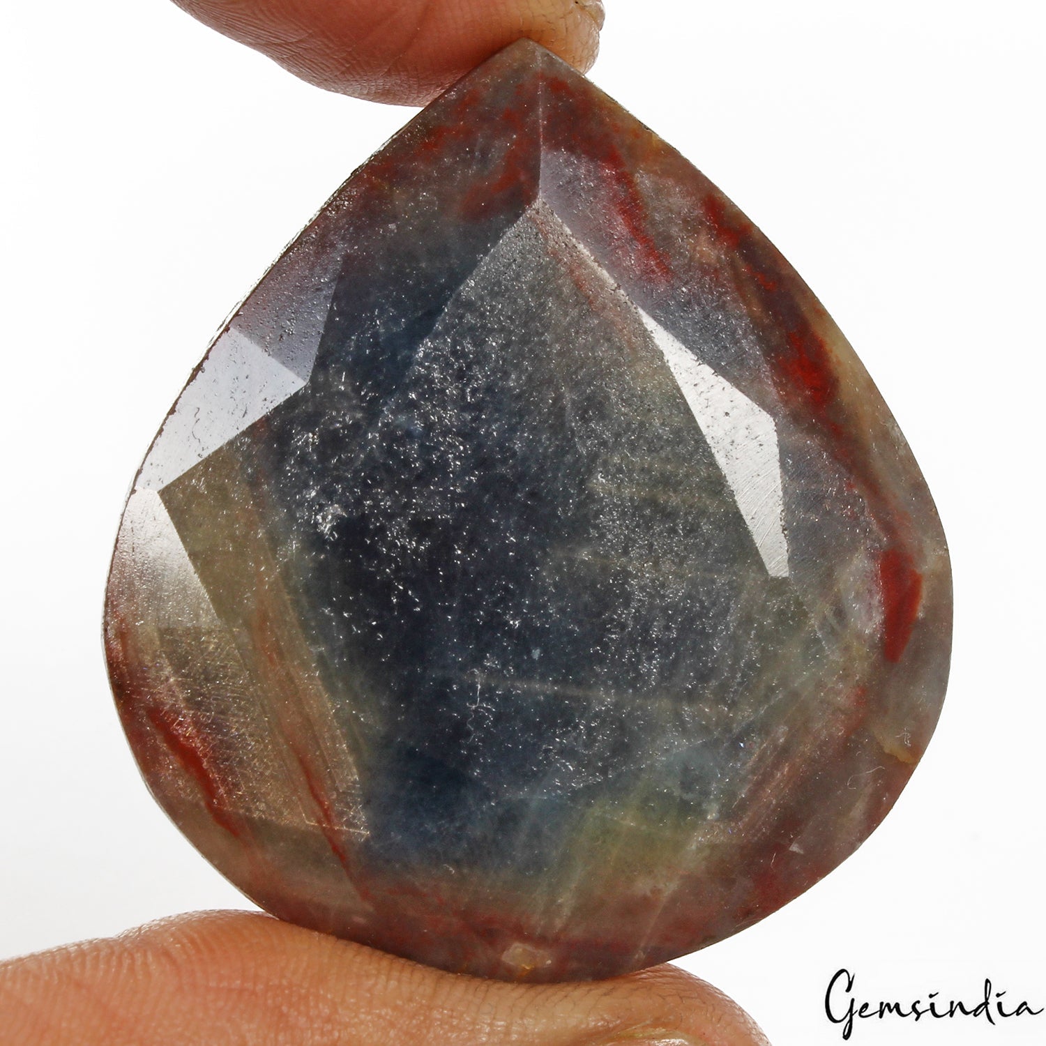 Certified 300 Cts Natural Untreated Bi Color Sapphire Pear Faceted Cut Loose Gem