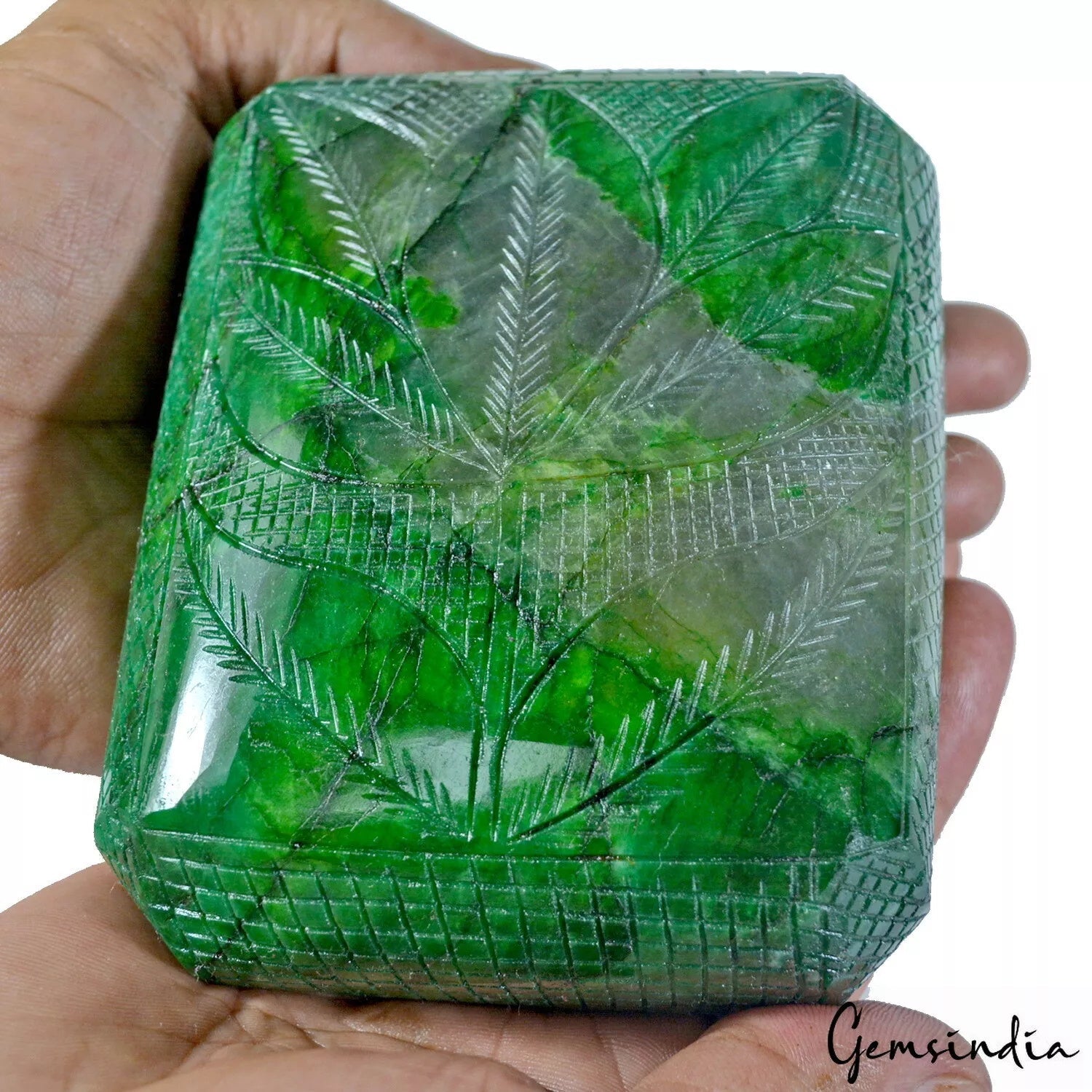 5870 Cts Natural Brazilian Green Emerald Octagon Cut Hand Carved Huge Size Gem