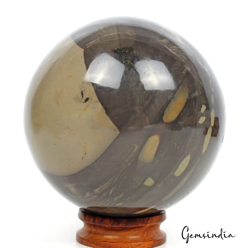 3930 Ct Natural Forest Agate Healing Crystal Mineral Sphere Gemstone With Stand