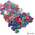 500 Cts/84 Pcs Natural Red Blue Beryl Green Emerald Pear Loose Gems For Jewelry