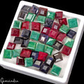 380 Ct Natural Ruby Emerald Sapphire Square Cut Wholesale Gemstone Lot 46 pcs