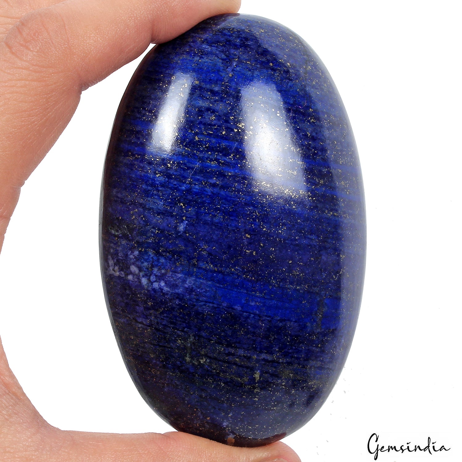 Lapis Lazuli Cabochon, Color Enhanced, Blue — 97x60x23 mm, 1120 Ct, Afghanistan