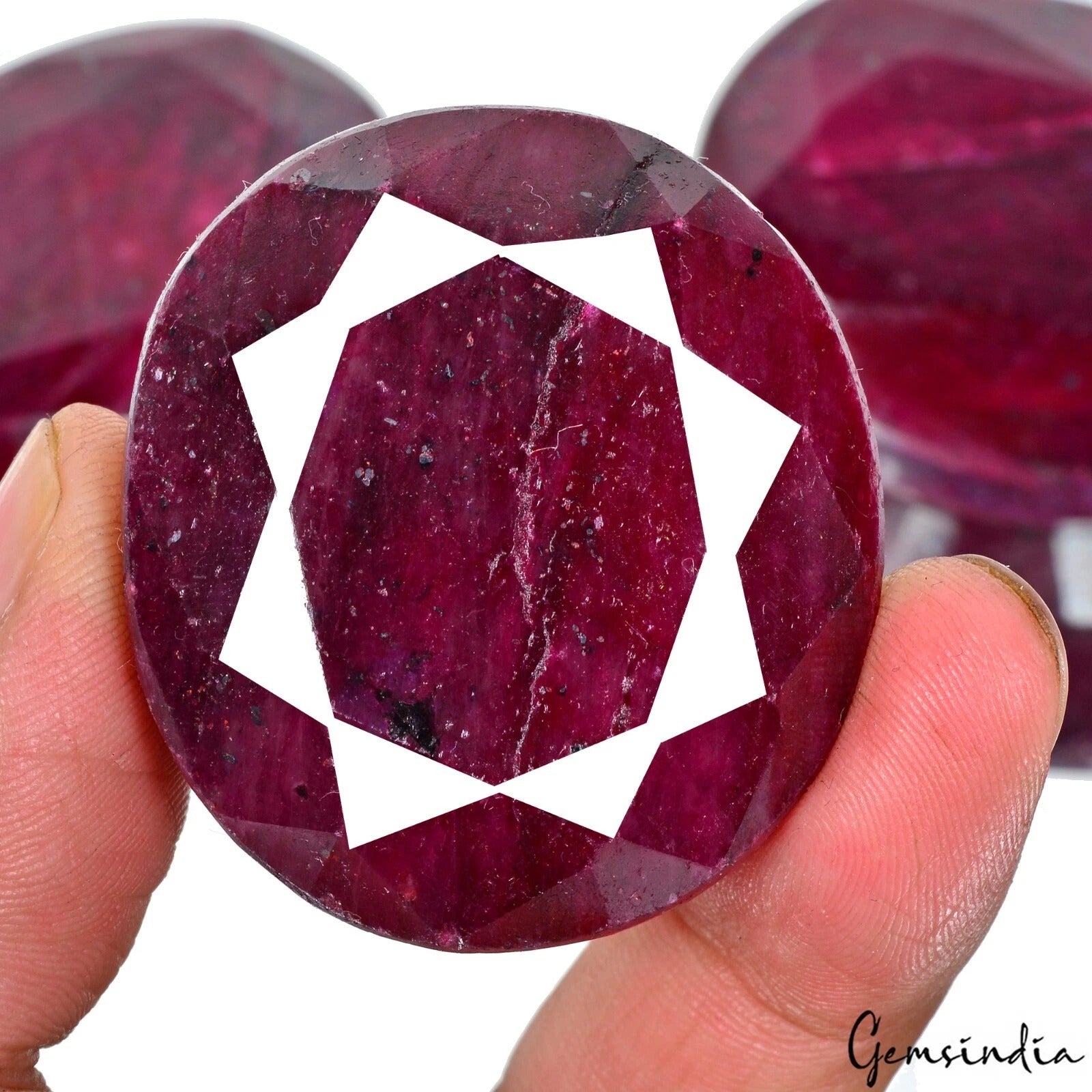 1900 Cts Natural Red Ruby From Madagascar Oval Faceted Cut Loose Gemstones~ 3 Pc