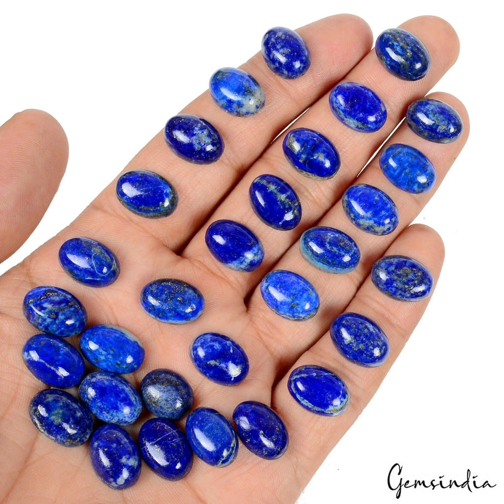 30 Pcs Natural Blue Lapis Lazuli 14x10mm Cabochon Gemstones Wholesale Lot~ 200Ct