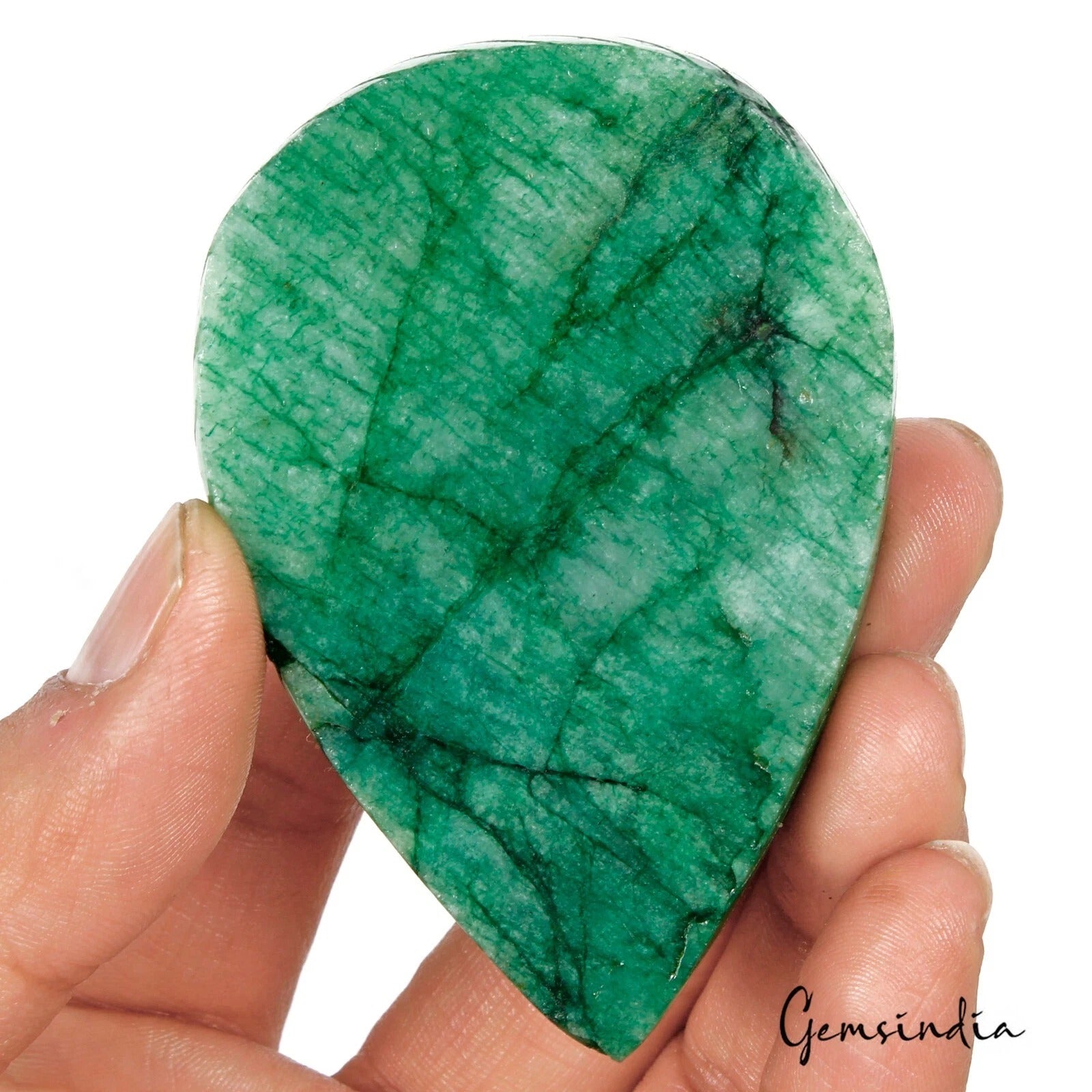Brazilian Emerald Carving, Oval Carved, Green — 79 x 53 x 22mm, 730 Ct, Brazil