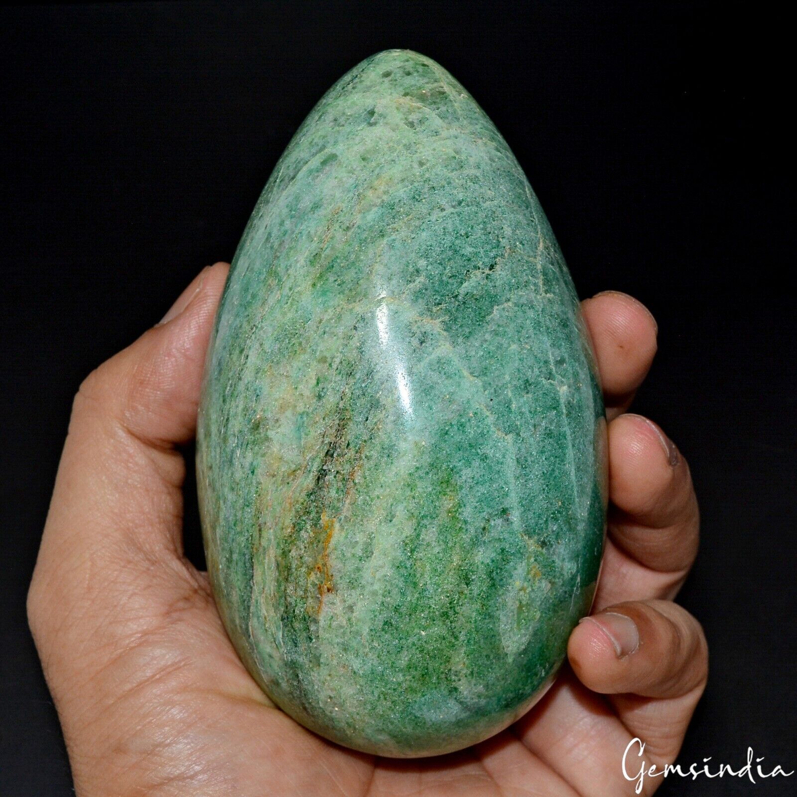 4040 Ct/4.7" Natural Green Aventurine Crystal Healing Mineral Egg Shape Gemstone