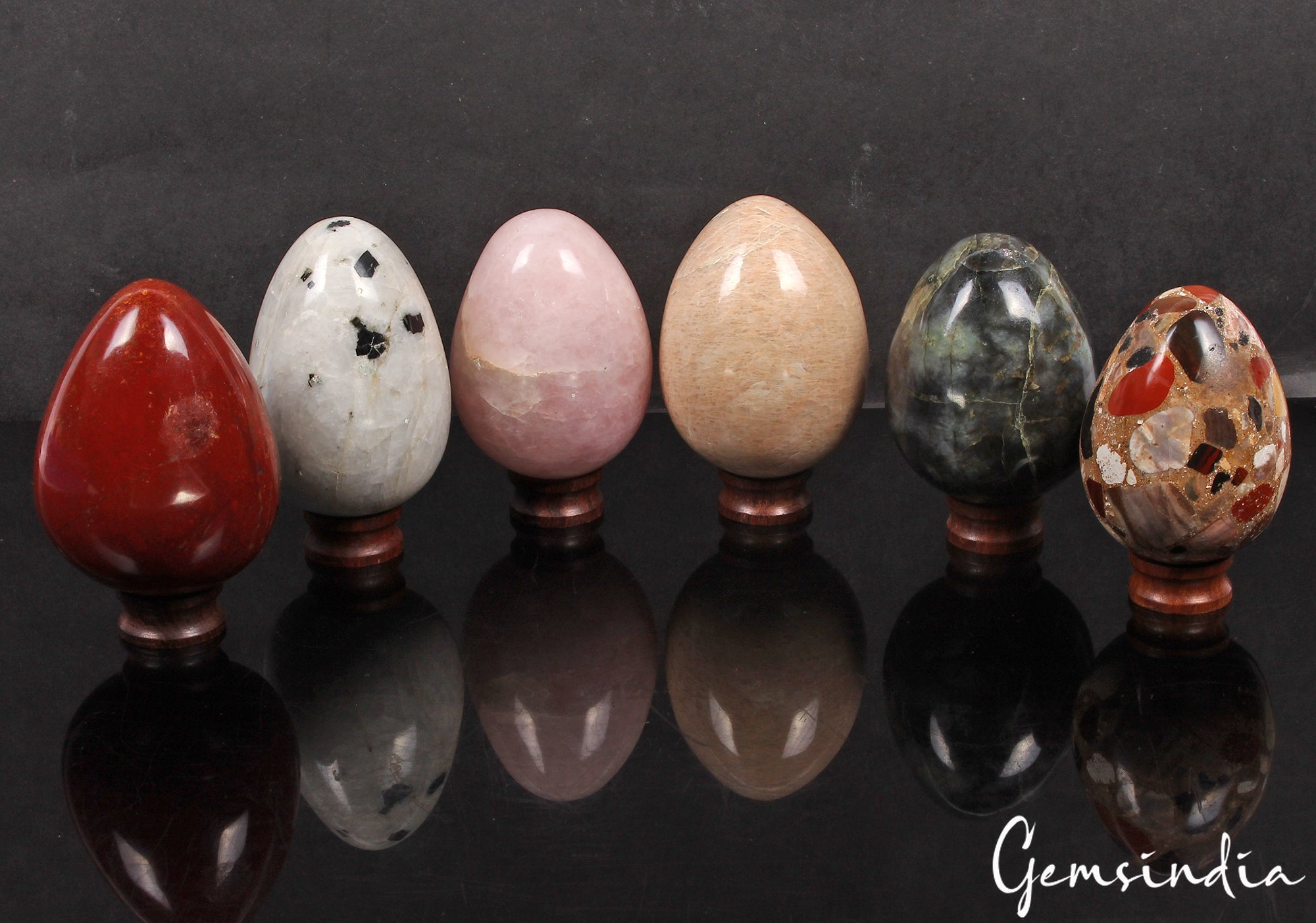 2 Kilo Natural Multi Gemstones Polished Crystal Healing Mineral Eggs /6 Pcs