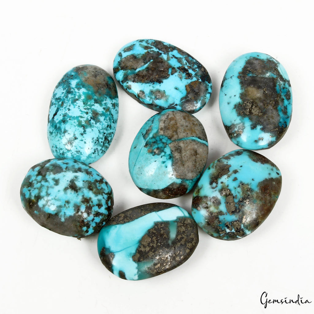 7 Pcs/240 Ct Natural Turquoise Top Quality 23-28mm Cab Untreated Loose Gemstones