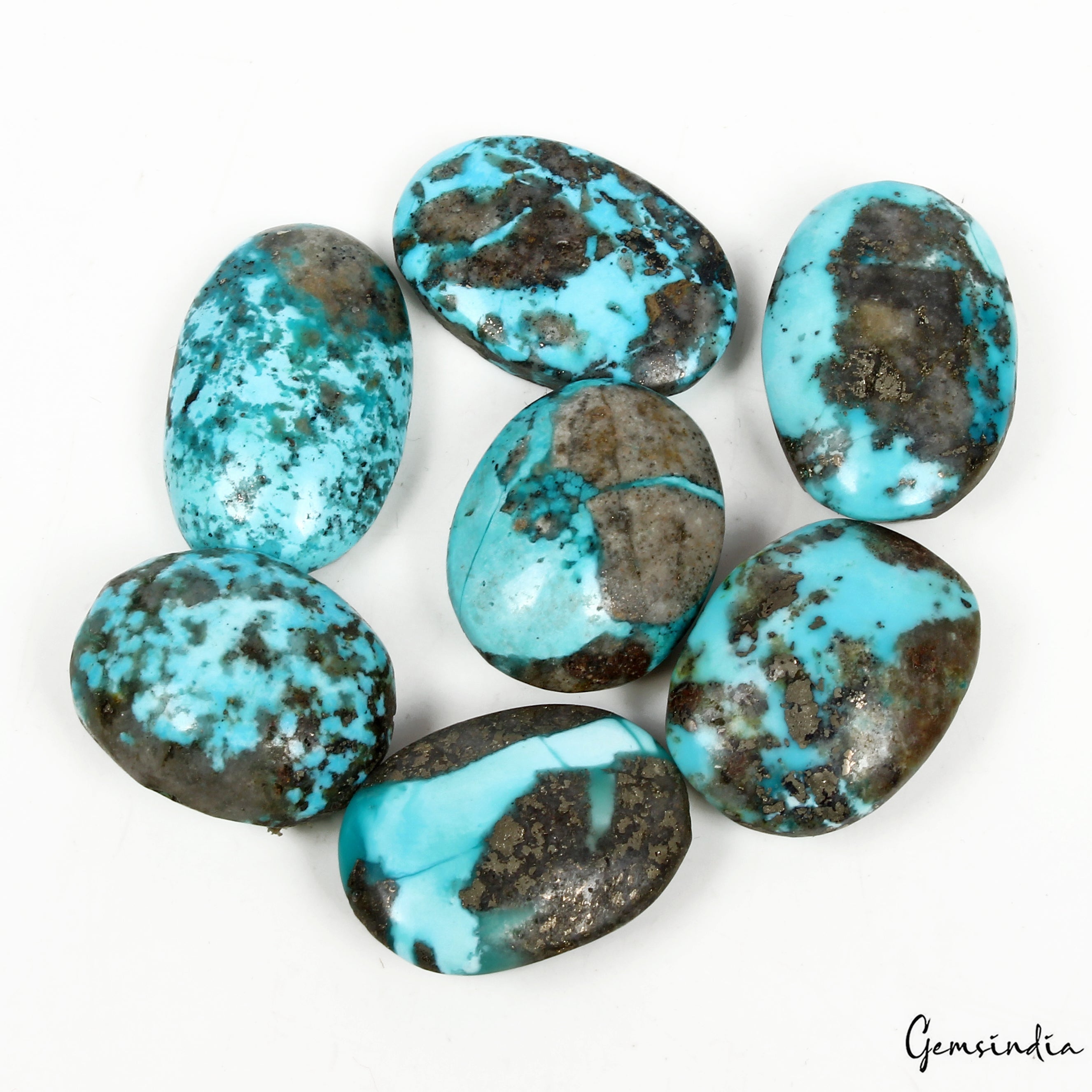 7 Pcs/240 Ct Natural Turquoise Top Quality 23-28mm Cab Untreated Loose Gemstones