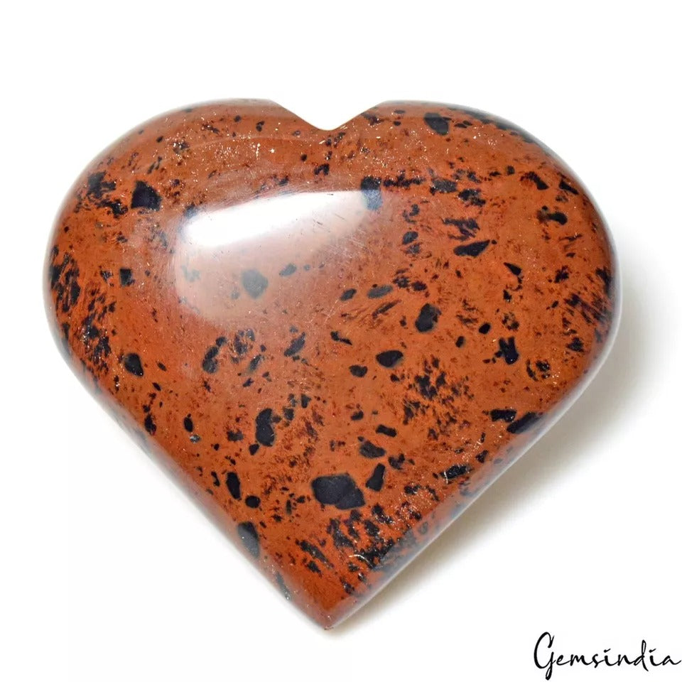 660Ct Natural Mahogany Obsidian Puffy Heart Crystal Healing/Meditation Loose Gem