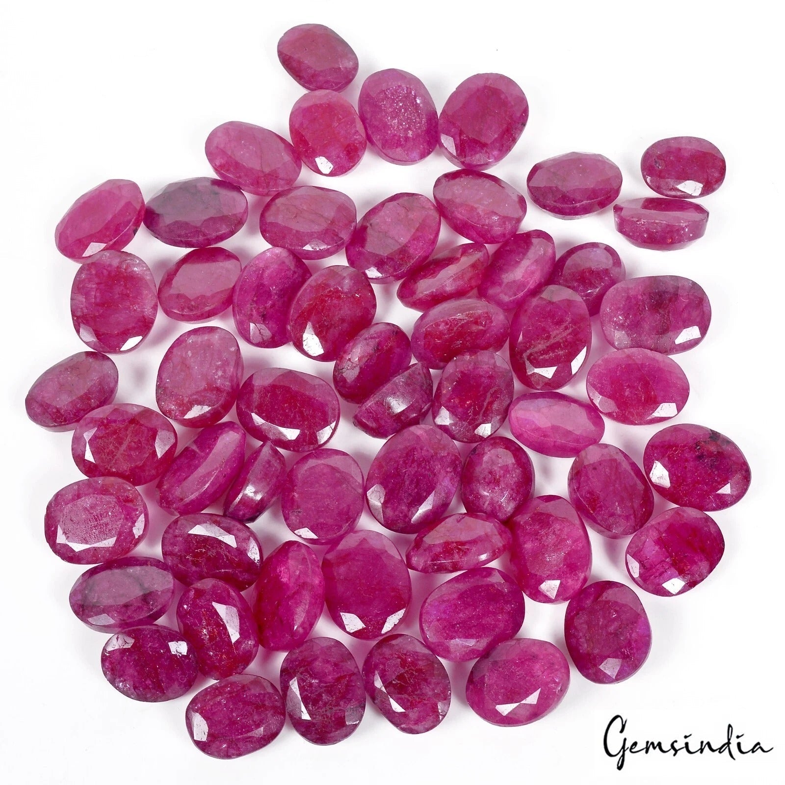 600 Ct Natural Red Bixbite Beryl Oval Cut Loose Faceted 13-17mm Gemstones~55 Pcs