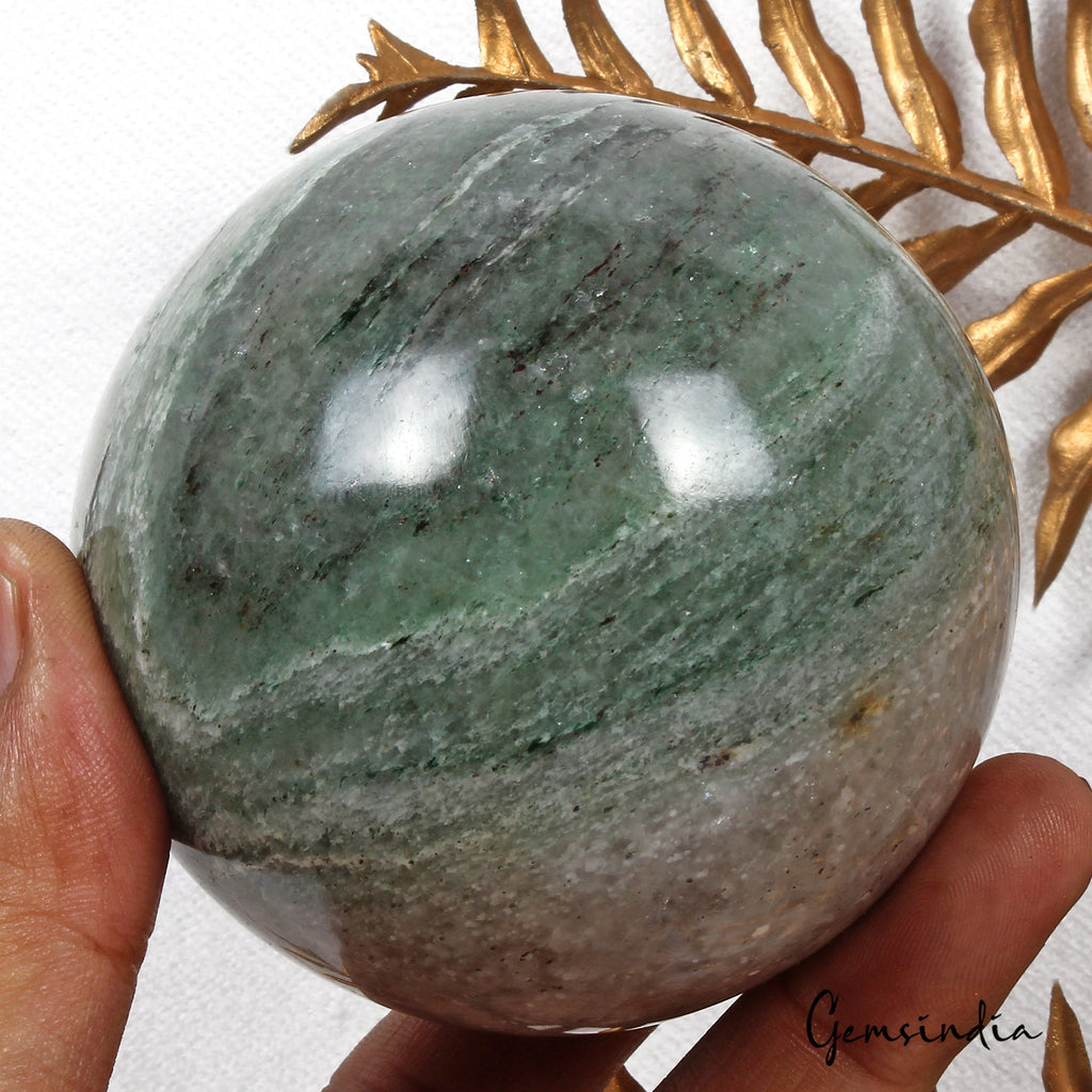 3100Ct Natural Untreated Green Aventurine Healing Crystal Mineral Sphere W Stand