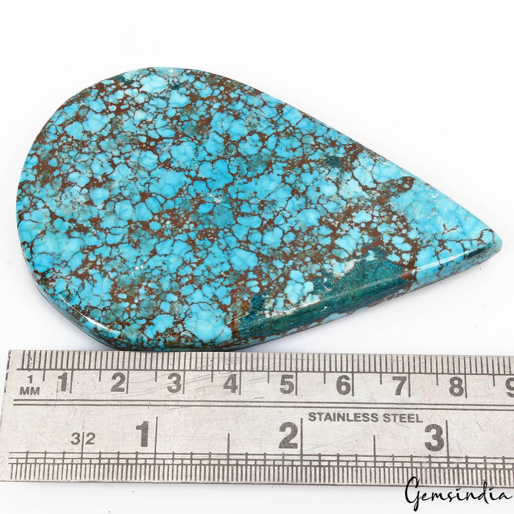 400 Ct Natural Blue Spiderweb USA Arizona Turquoise Pear Cab Loose Huge Gemstone
