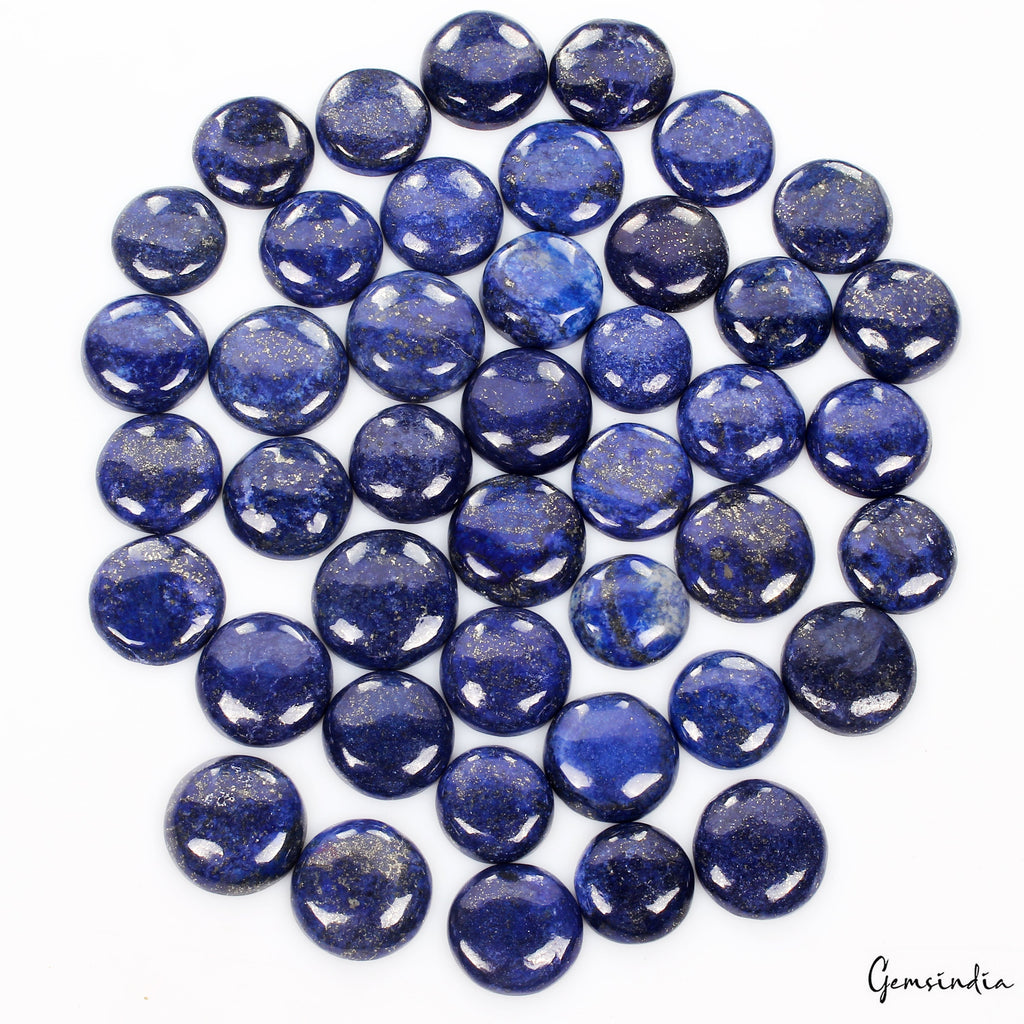1000 Cts/43 Pcs Natural Blue Lapis Lazuli Gold Flecks Round Loose Wholesale Gems