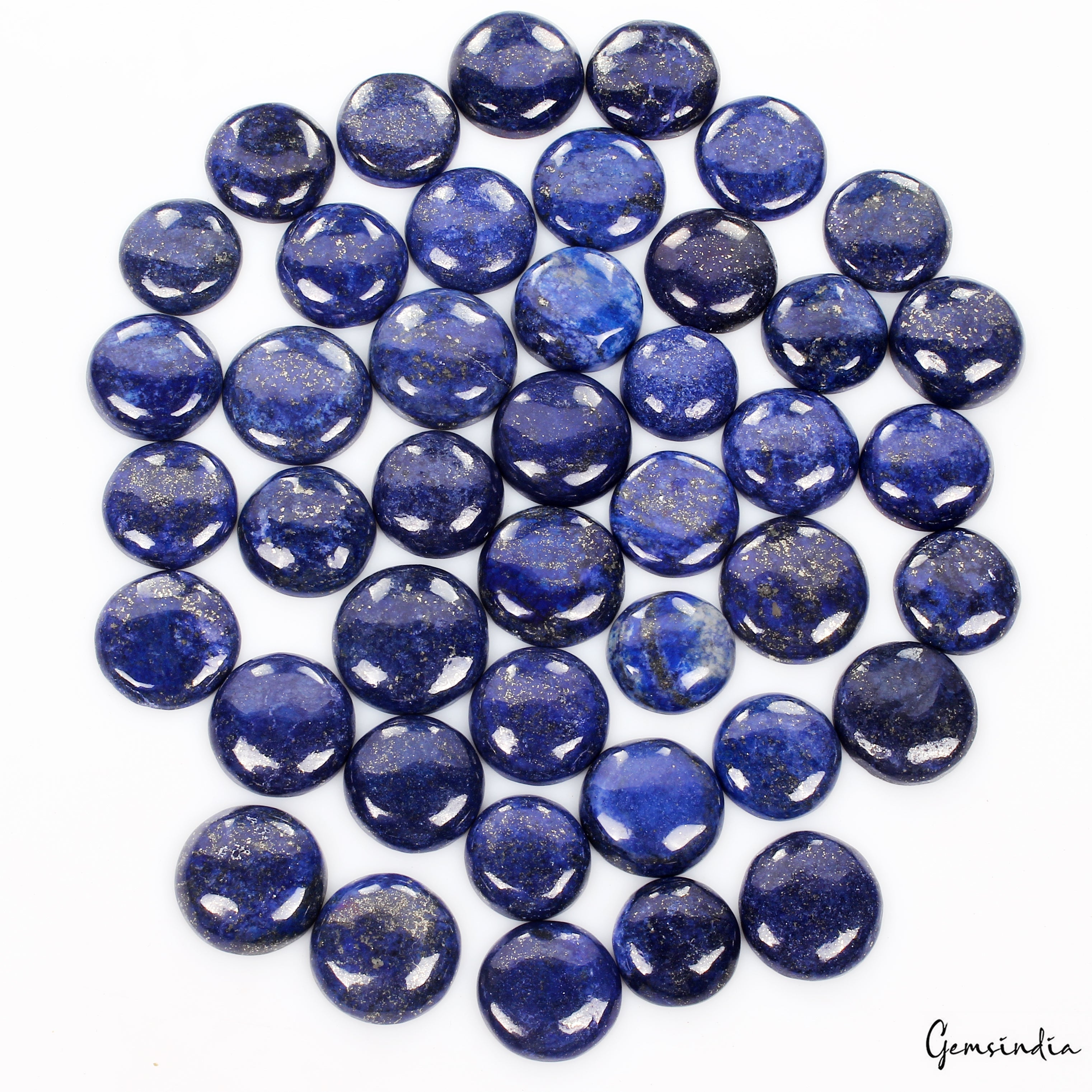 1000 Cts/43 Pcs Natural Blue Lapis Lazuli Gold Flecks Round Loose Wholesale Gems