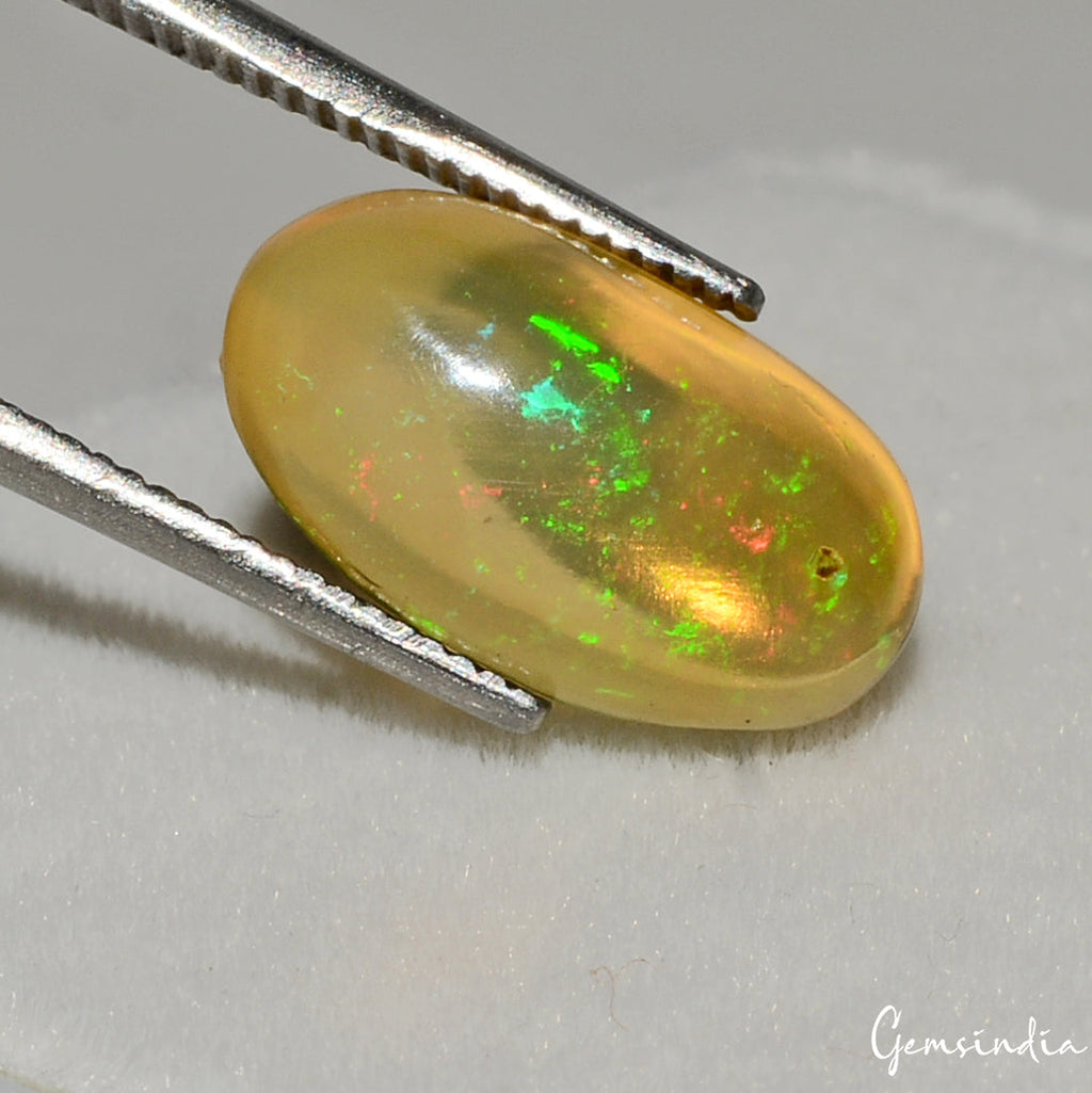 Certified 2.60 Cts Natural Ethiopian Opal Oval Flashy Untreated Loose Gemstone