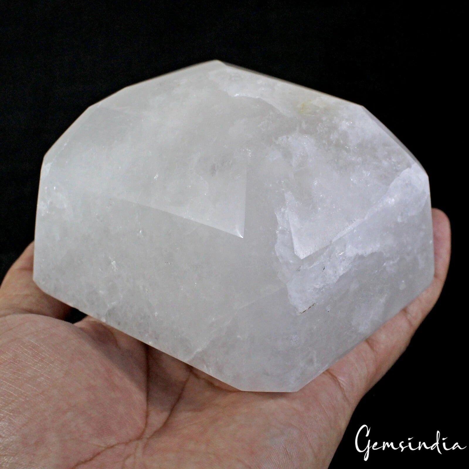 1.23 Kg 100%Natural HUGE White Quartz Octagon Cut Gemstone Brazil Perfect Shape