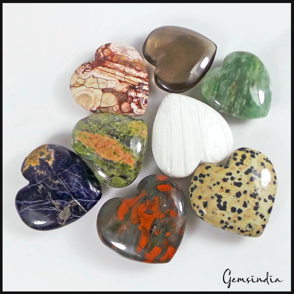 Selenite Lot, Cabochon, Untreated, Multi-Color — 8 Pieces, 26mm to 31mm, 520 Ct, Madagascar