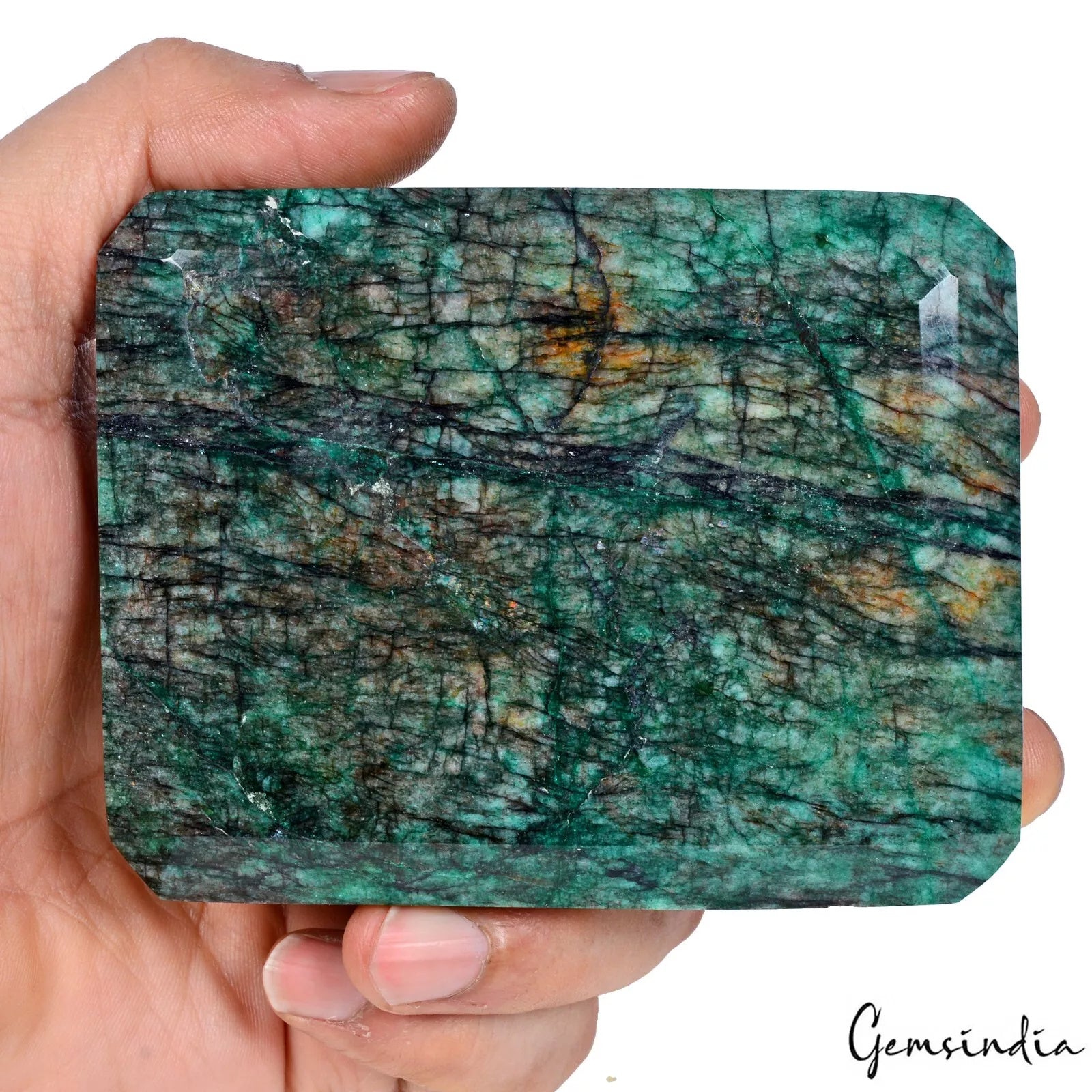 Emerald Loose Gemstone, Octagon, Color Enhanced — 100x79x29 mm, 2410 Ct, Brazil