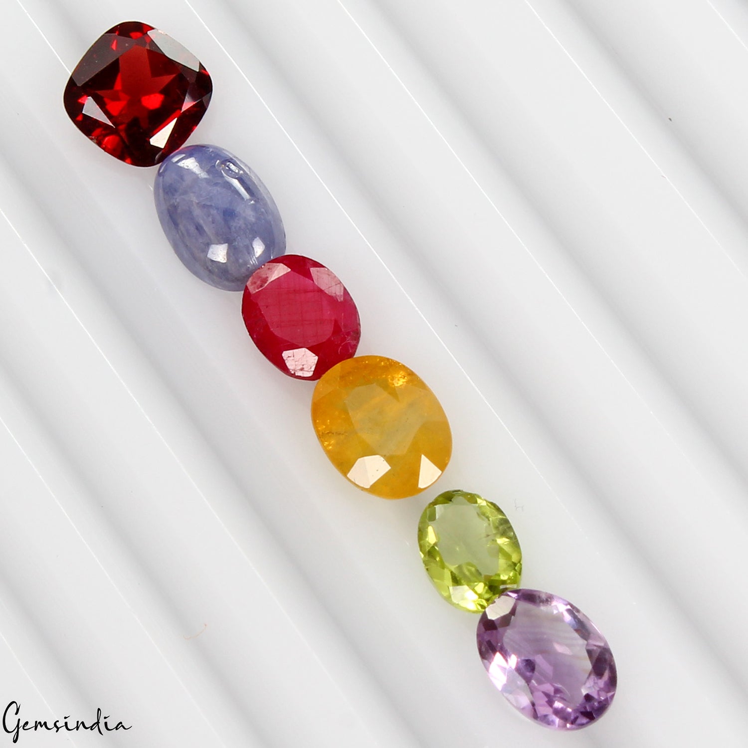 Lot of Natural Stones Semi Precious Mix Cut Gems For Jewelry Collection 6 Pcs