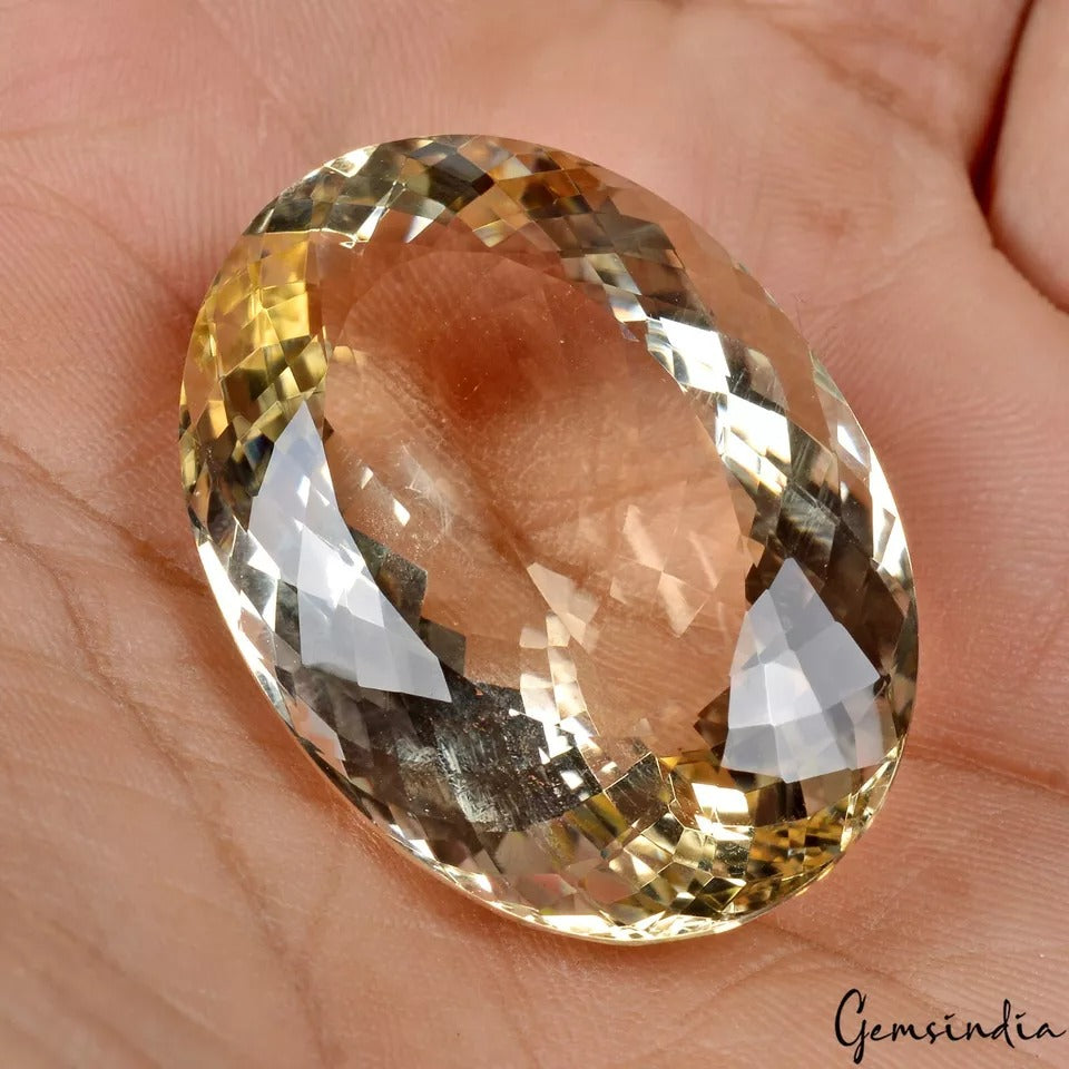 Citrine Loose Gemstone, Untreated, Yellow — 34x24x15 mm, 72 Ct, Brazil