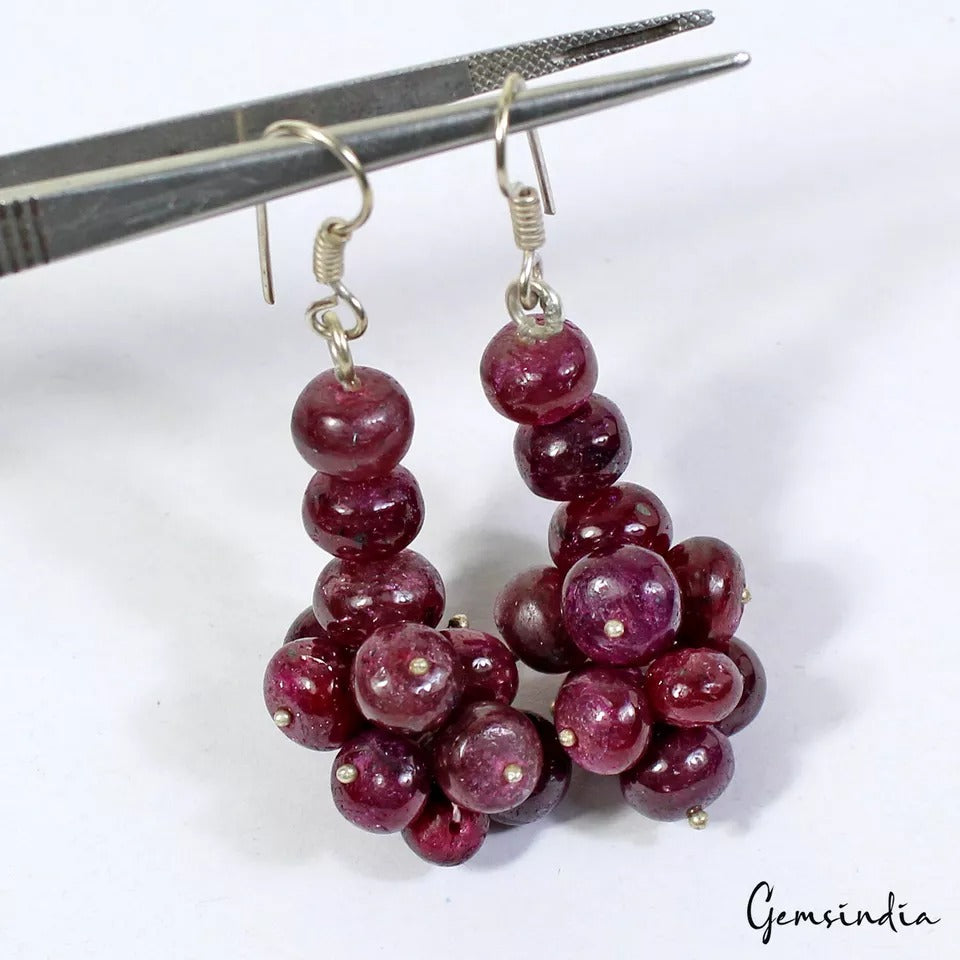 Ruby Necklace, Dark Red — 7mm to 15mm