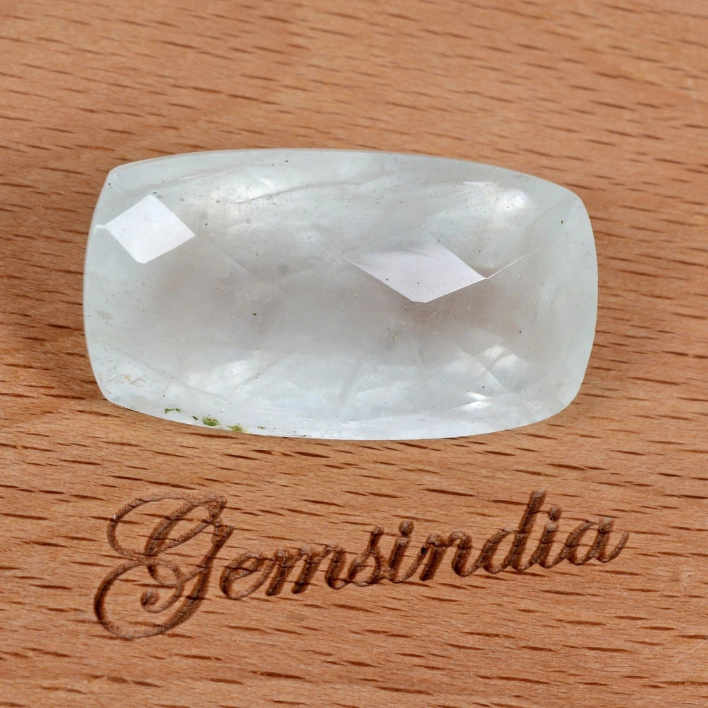 34.70 Cts Natural Untreated Brazilian Beryl Aquamarine Cushion Checker Cut Gem