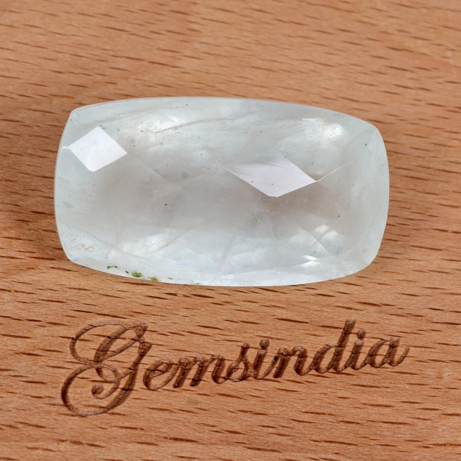 34.70 Cts Natural Untreated Brazilian Beryl Aquamarine Cushion Checker Cut Gem