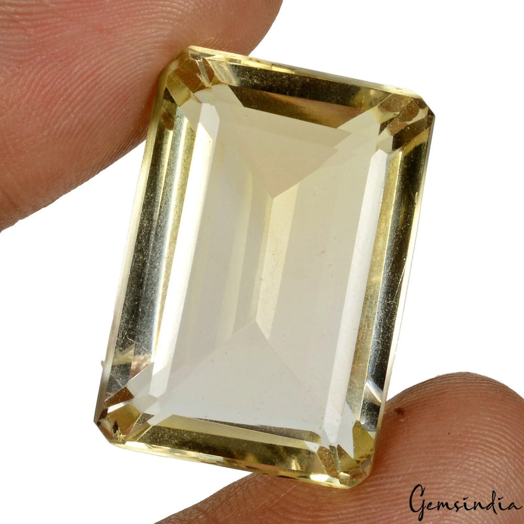 47.30 Ct Natural Yellow Untreated Citrine Octagon Cut Loose Gemstone For Jewelry