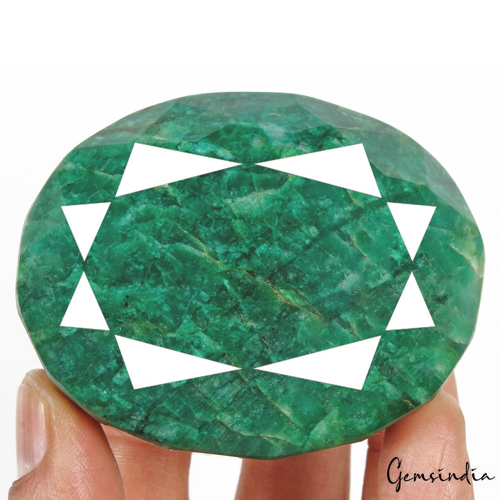 Certified 1270Ct Natural Brazilian Green Emerald Oval Faceted Cut Huge Loose Gem