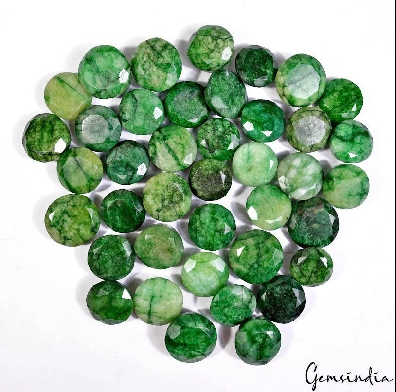 1750 Ct Natural Green Emerald 21-25mm Loose Round Cut Huge Gemstones Lot, Brazil