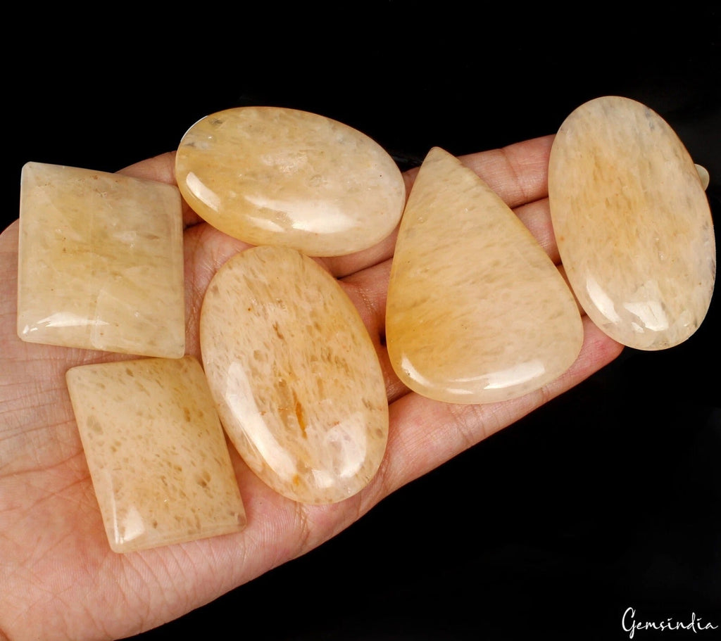 Peach Color Quartz Natural Lot Handmade Cabochon 700 Ct Wholesale Loose Gemstone