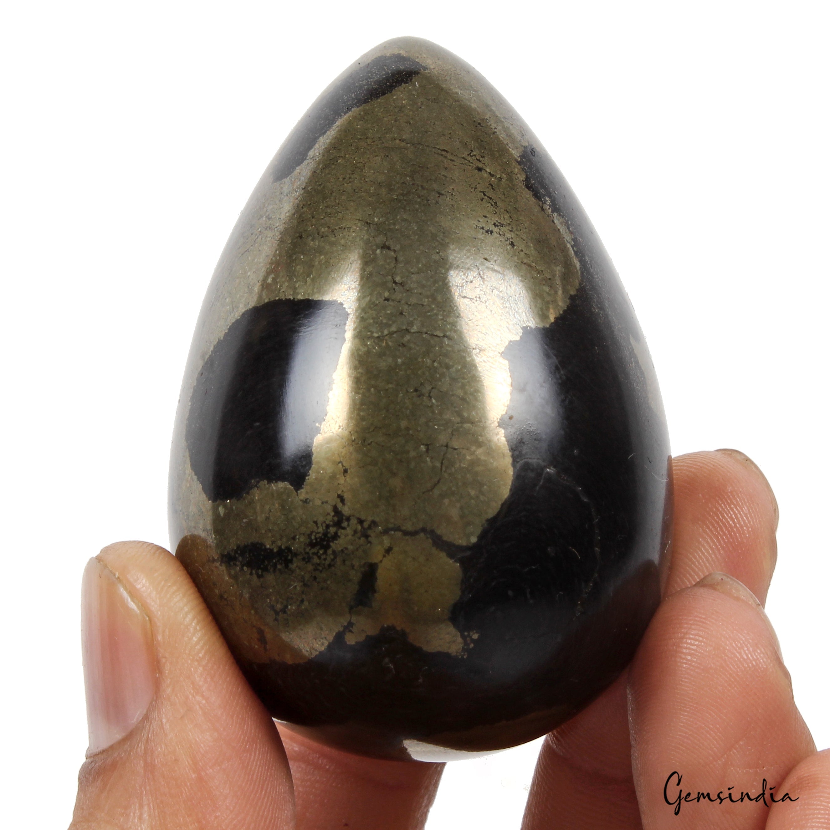 1100 Ct Natural Gold Pyrite Egg Shape Healing Crystal Mineral Gem For Meditation