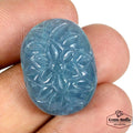 29.15 Cts Natural Blue Aquamarine Unheated Rare Moghul Carved Exclusive Huge Gem