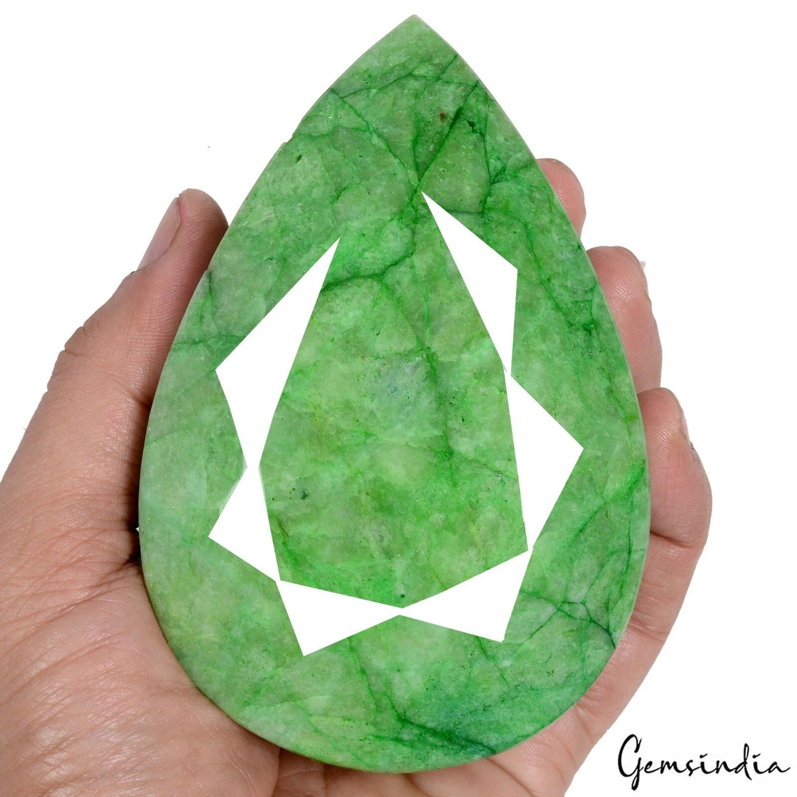 3500 Natural Green Brazilian Emerald Pear Faceted Earth Mined Certified Gemstone