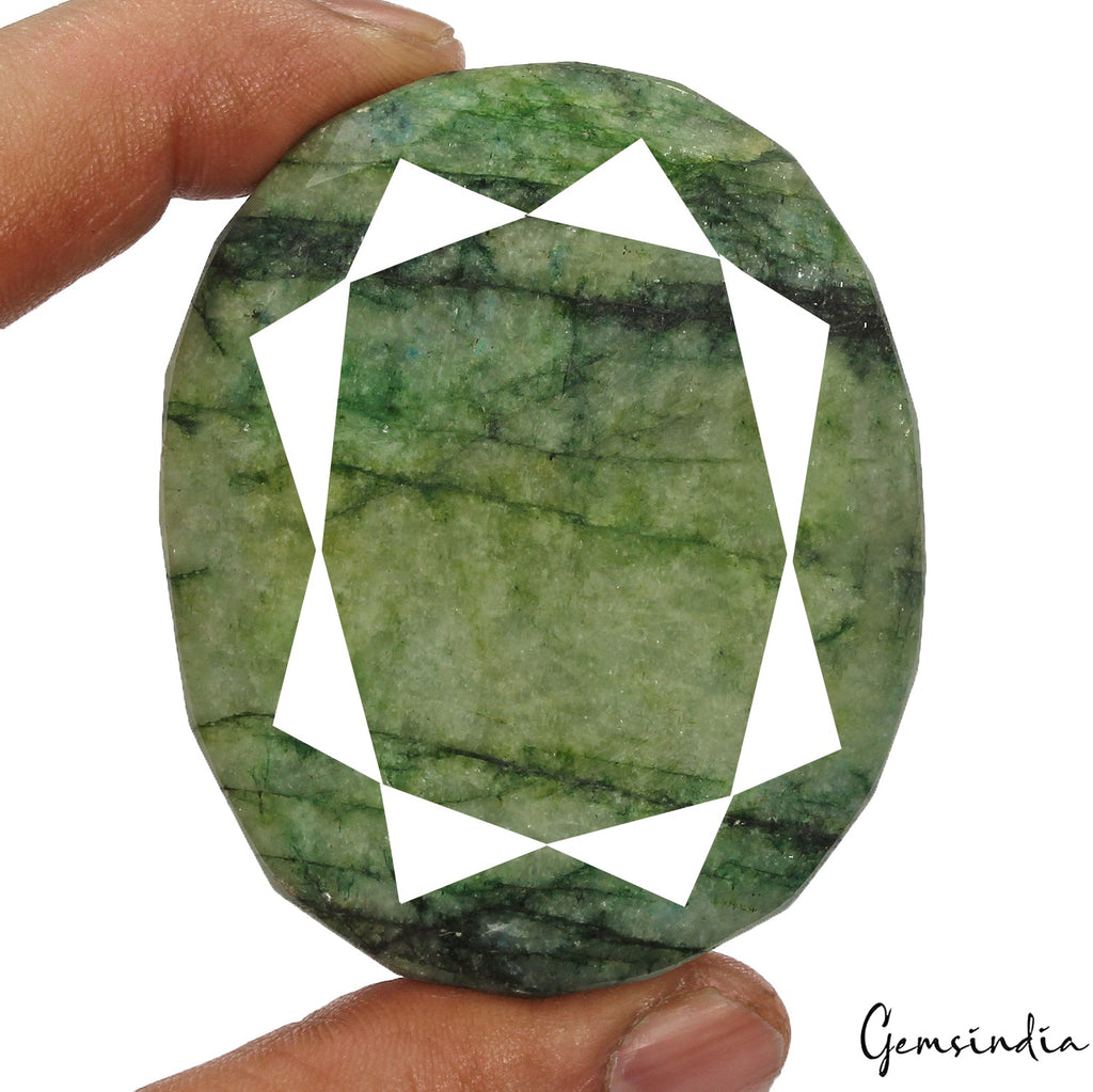 860 Ct Natural Brazilian Green Emerald Oval Faceted Cut Huge Size Loose Gemstone