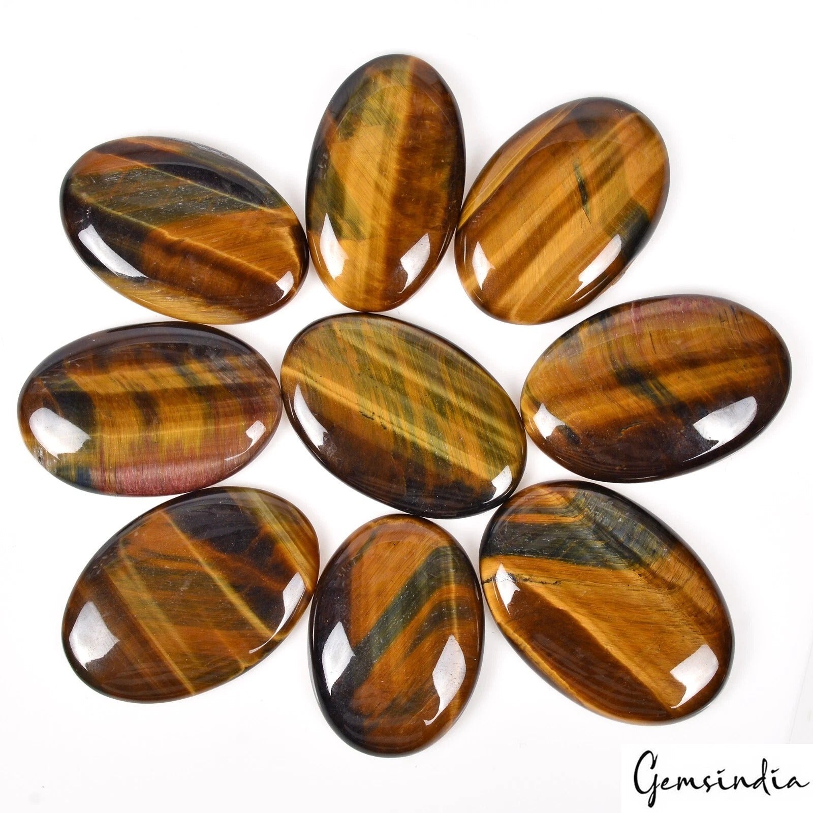 450 Cts/9 Pcs Natural Untreated Blue Pietersite Tiger Eye Oval Cab Loose Gems